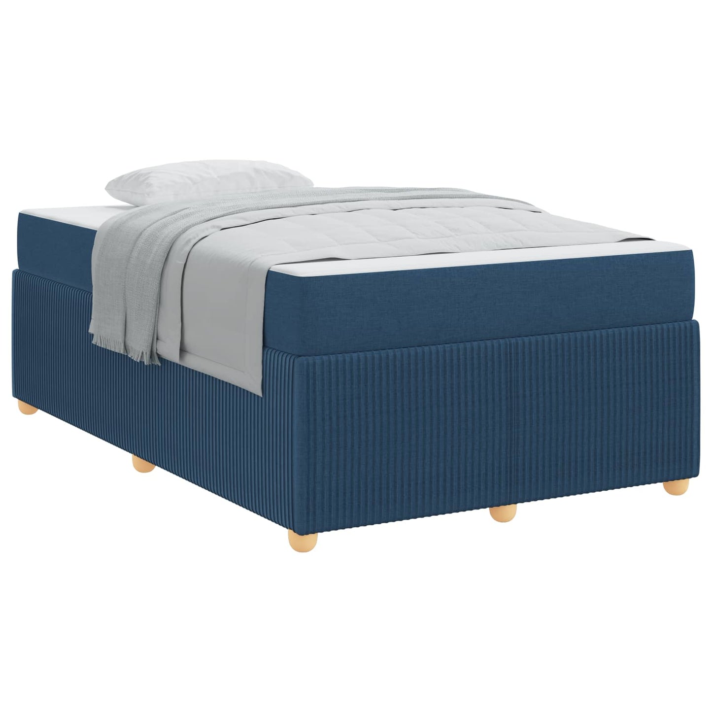 vidaXL Σκελετός Κρεβατιού με στρώμα Μπλε 120 x 200 cm ύφασμα