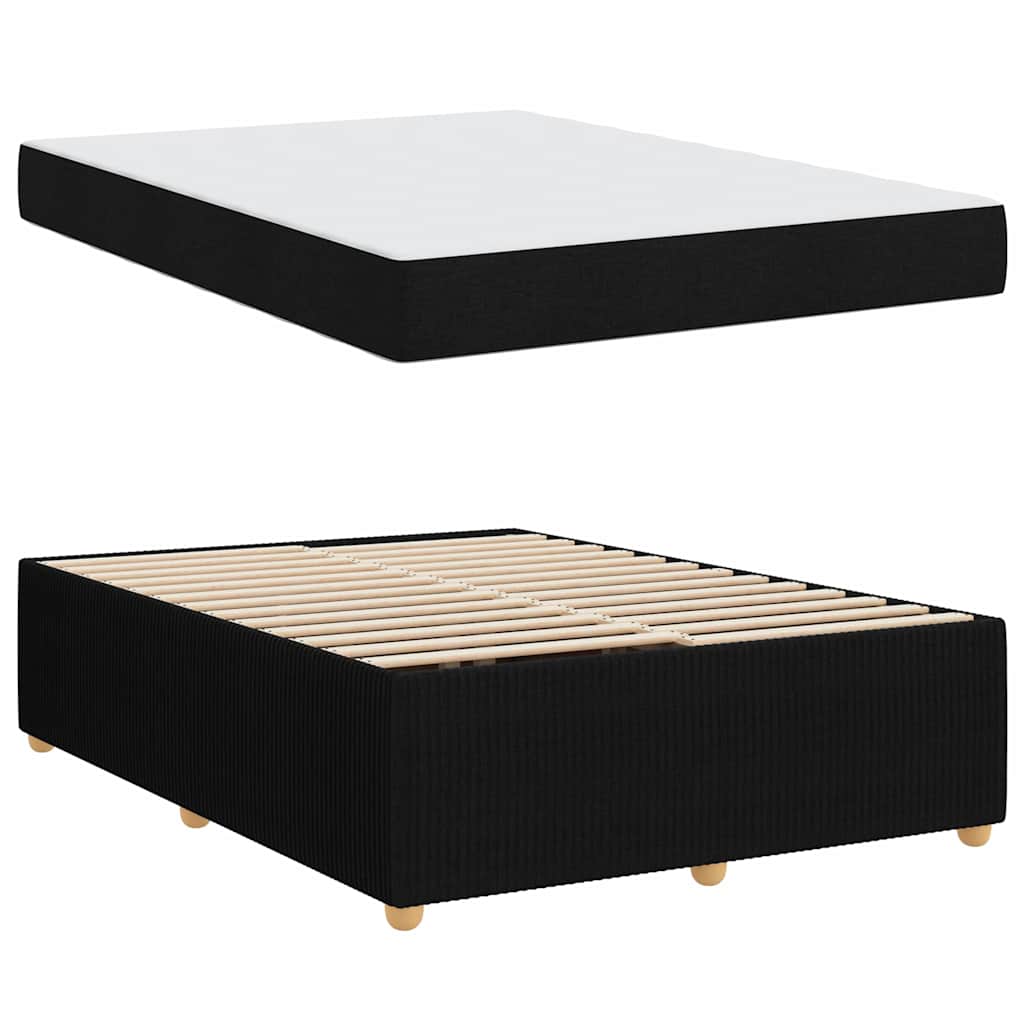 vidaXL Σκελετός Κρεβατιού με στρώμα Μαύρο 140 x 200 cm ύφασμα