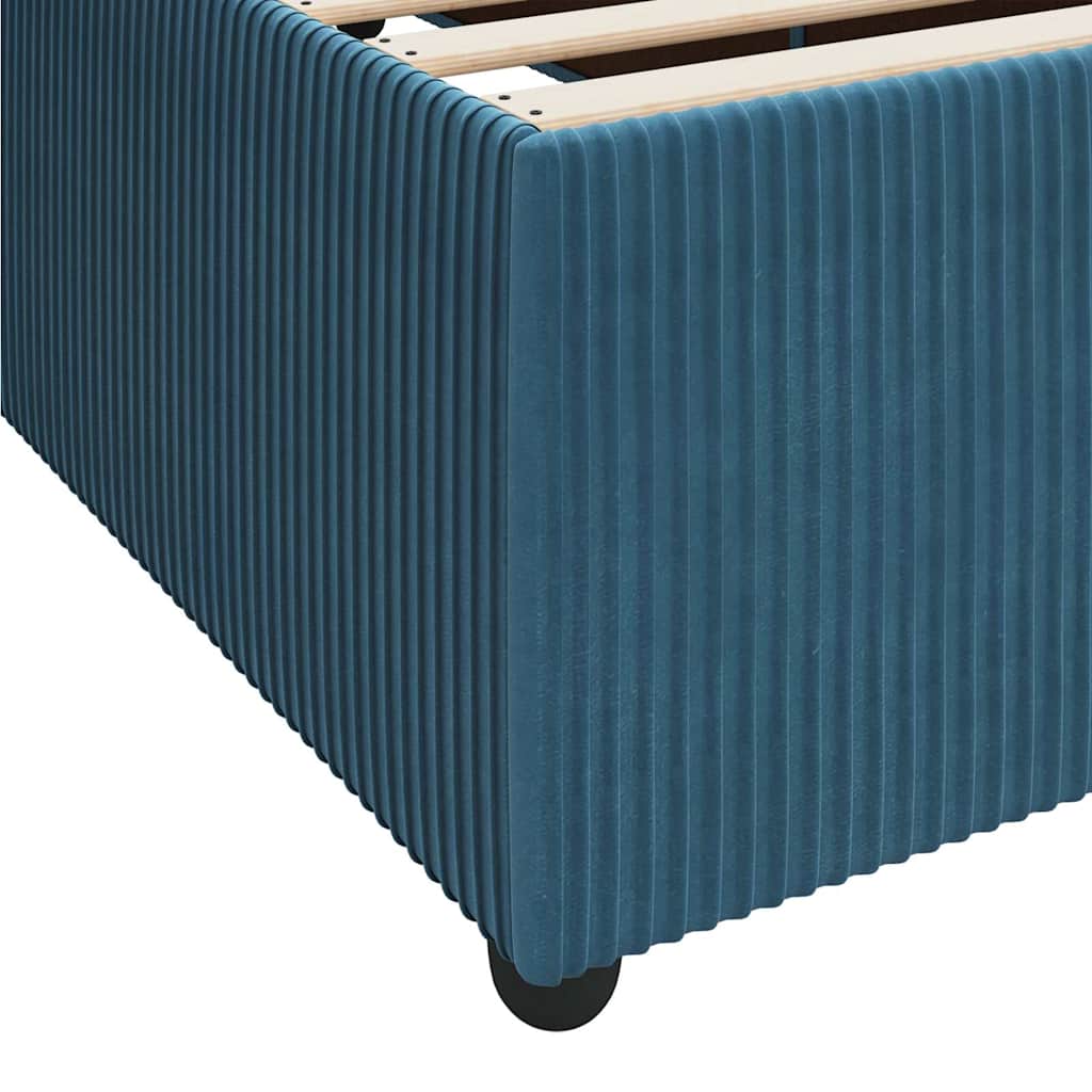 vidaXL Σκελετός Κρεβατιού με στρώμα Μπλε 140 x 200 cm ύφασμα