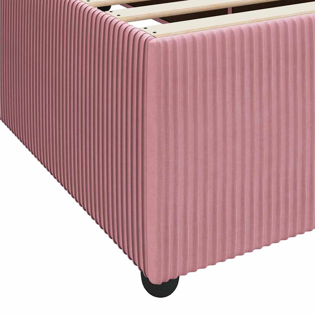 vidaXL Σκελετός Κρεβατιού με στρώμα Ροζ 140 x 200 cm ύφασμα