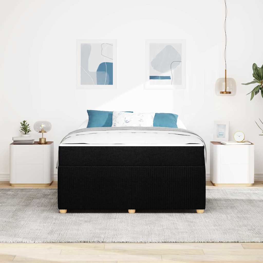 vidaXL Σκελετός Κρεβατιού με στρώμα Μαύρο 160 x 200 cm ύφασμα