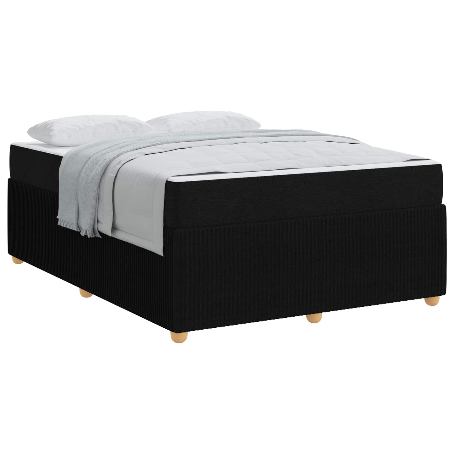 vidaXL Σκελετός Κρεβατιού με στρώμα Μαύρο 160 x 200 cm ύφασμα