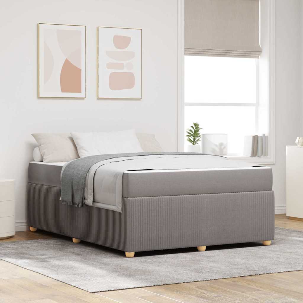 vidaXL Σκελετός Κρεβατιού με στρώμα Taupe 160 x 200 cm ύφασμα