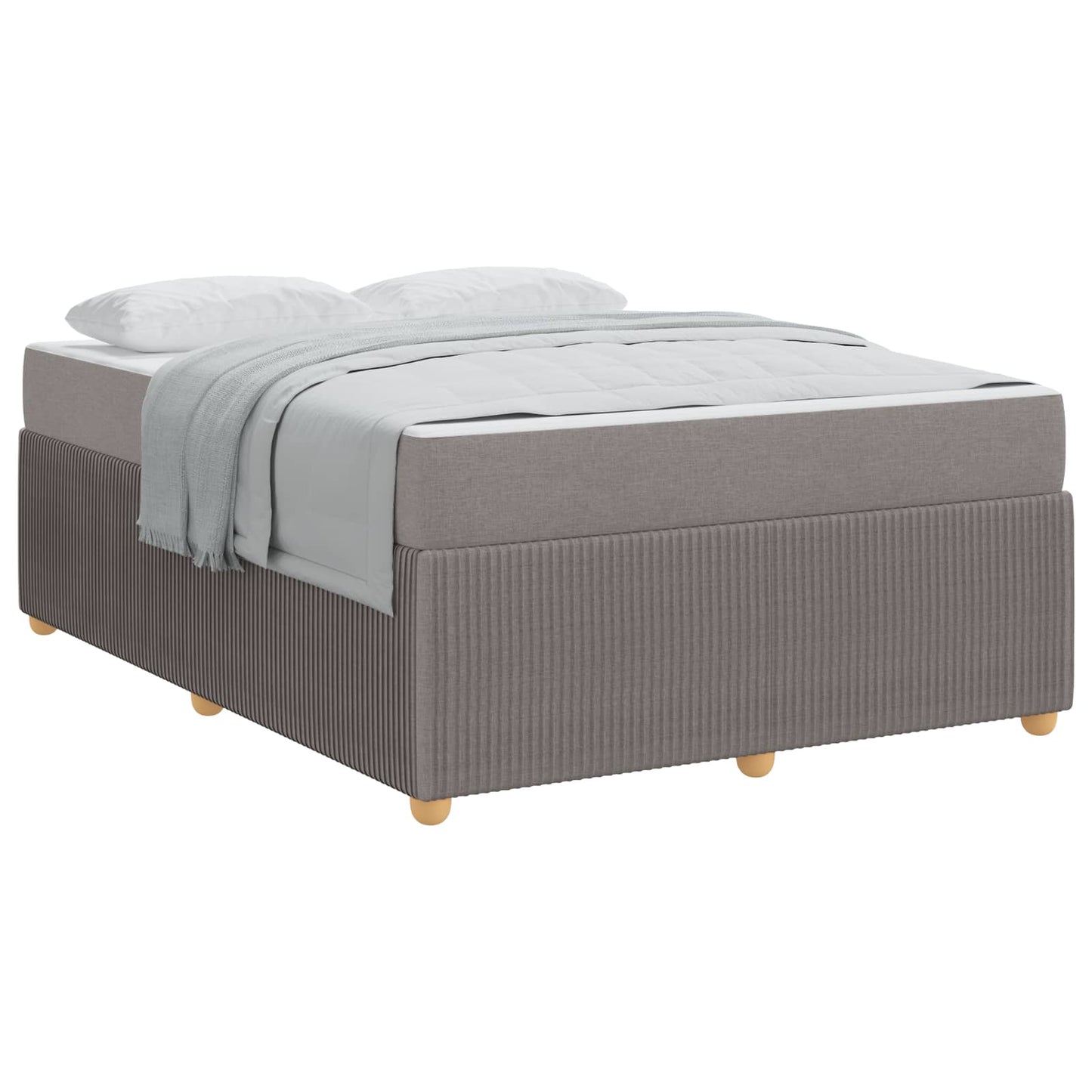 vidaXL Σκελετός Κρεβατιού με στρώμα Taupe 160 x 200 cm ύφασμα