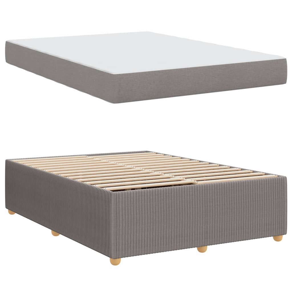 vidaXL Σκελετός Κρεβατιού με στρώμα Taupe 160 x 200 cm ύφασμα