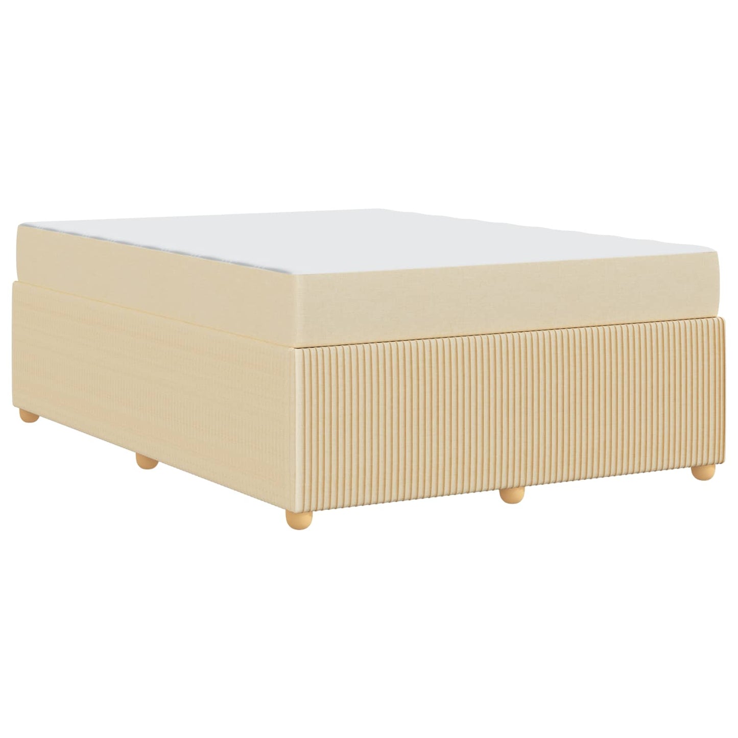 vidaXL Σκελετός Κρεβατιού με στρώμα Κρεμ 160 x 200 cm ύφασμα