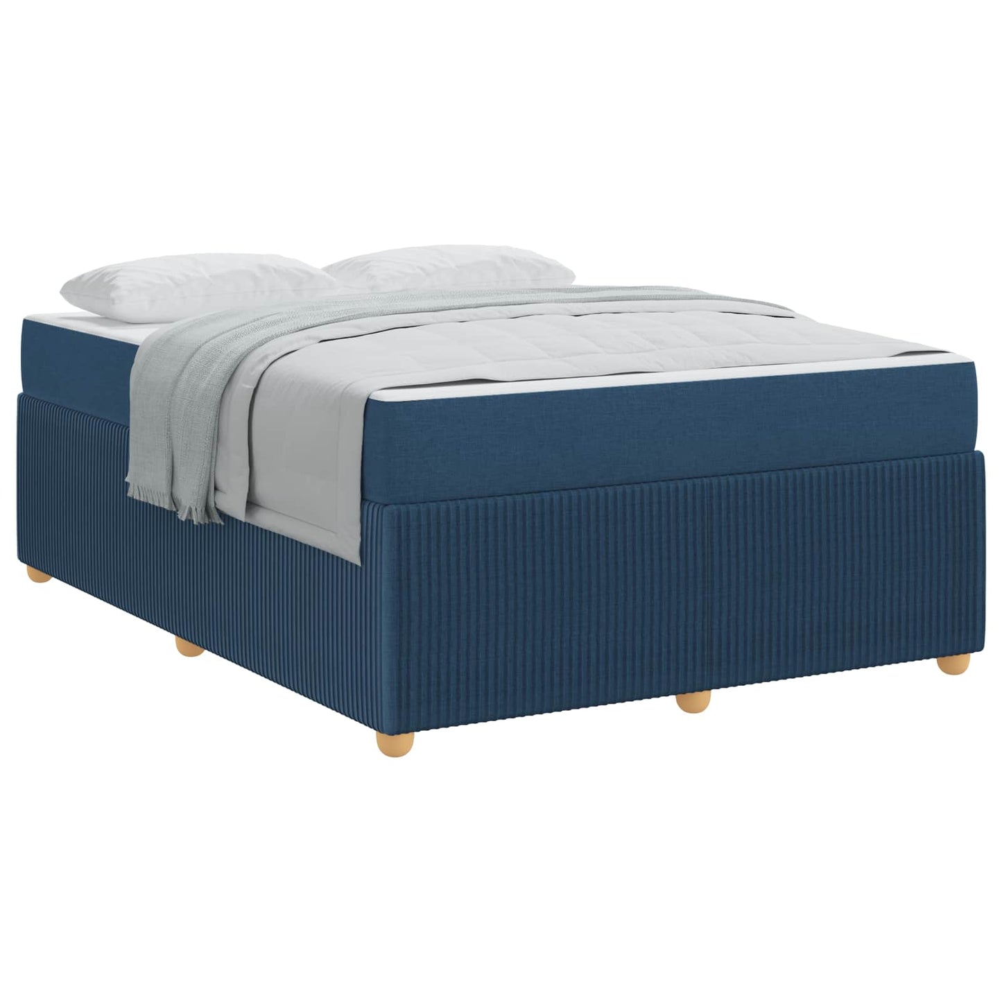 vidaXL Σκελετός Κρεβατιού με στρώμα Μπλε 160 x 200 cm ύφασμα