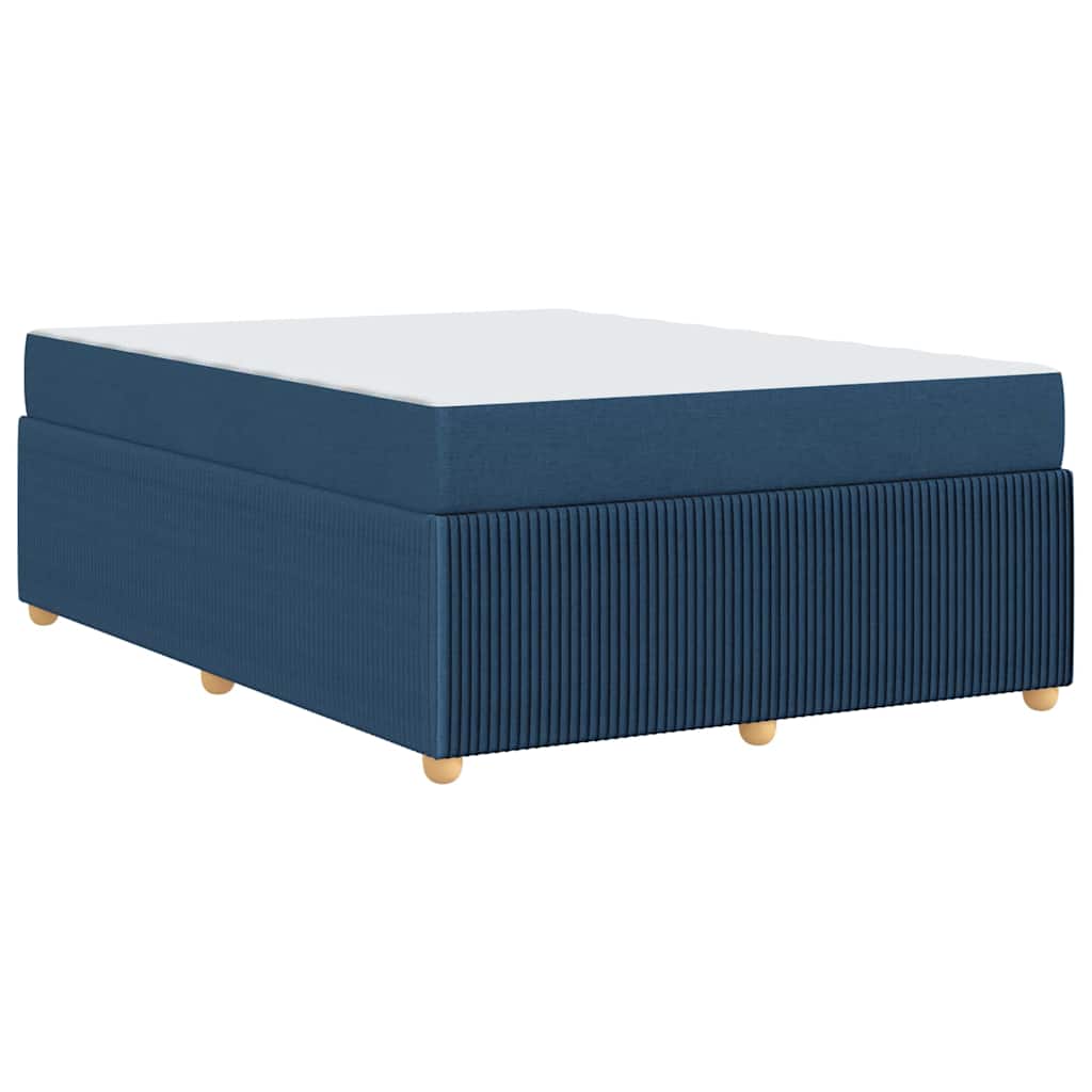 vidaXL Σκελετός Κρεβατιού με στρώμα Μπλε 160 x 200 cm ύφασμα