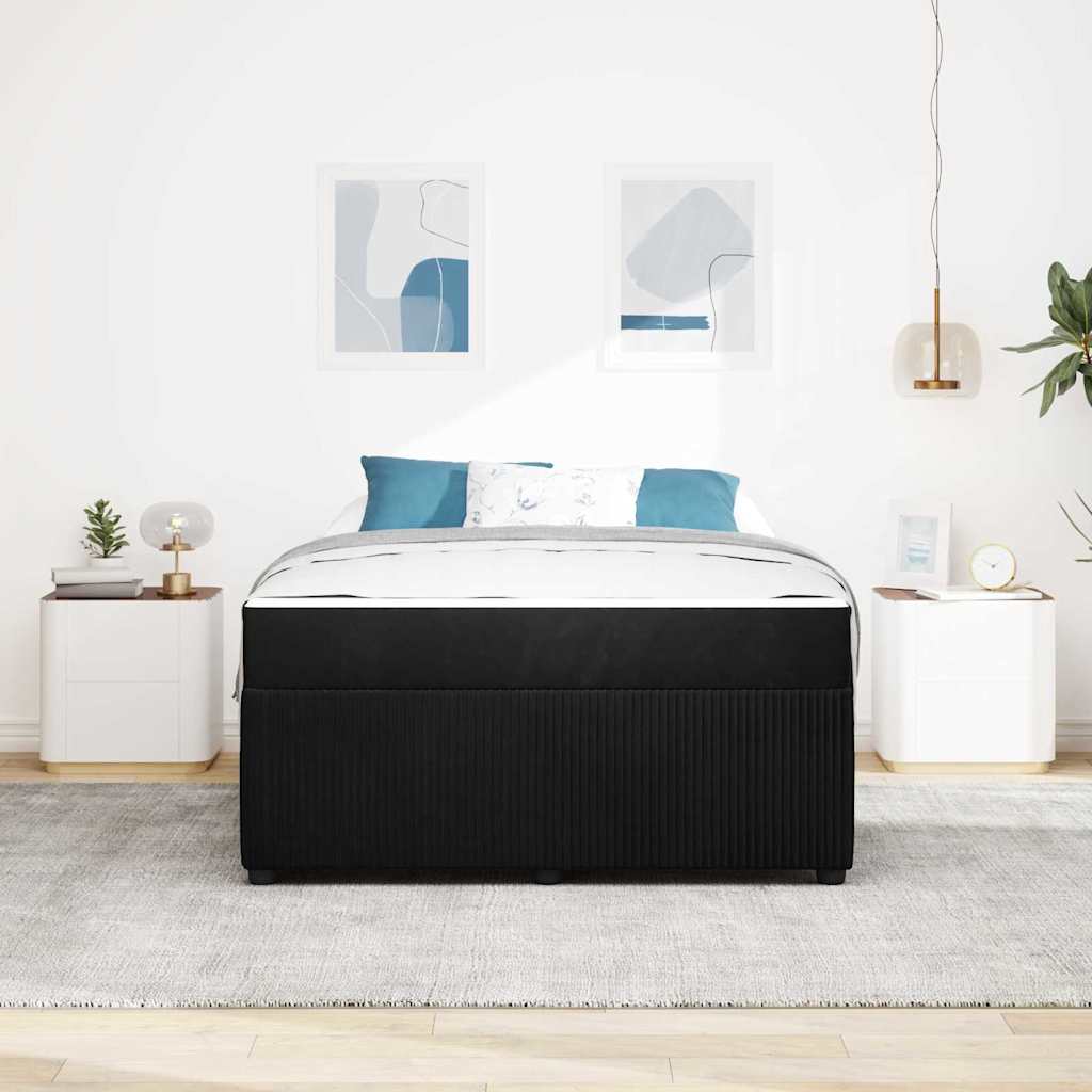 vidaXL Σκελετός Κρεβατιού με στρώμα Μαύρο 160 x 200 cm ύφασμα