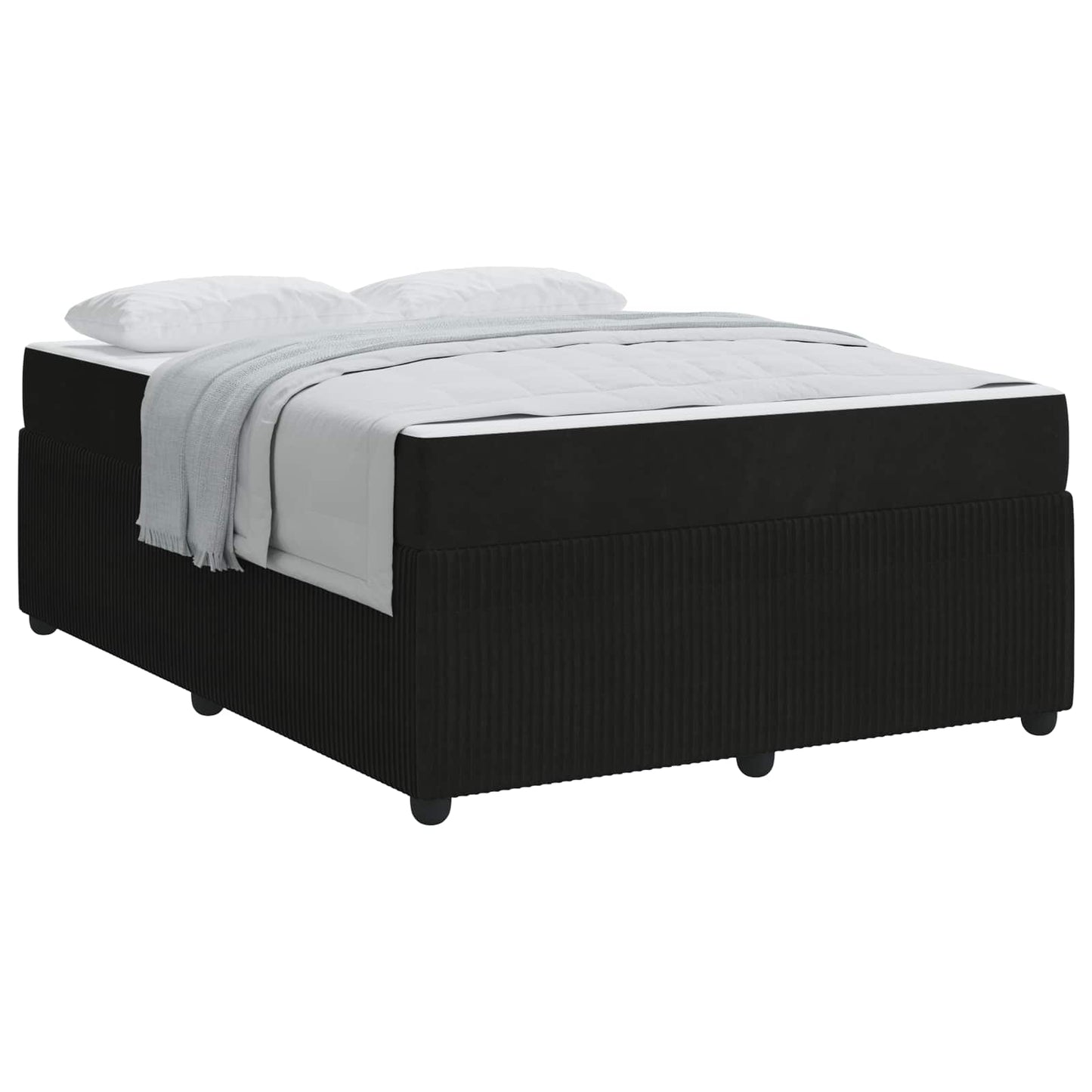 vidaXL Σκελετός Κρεβατιού με στρώμα Μαύρο 160 x 200 cm ύφασμα