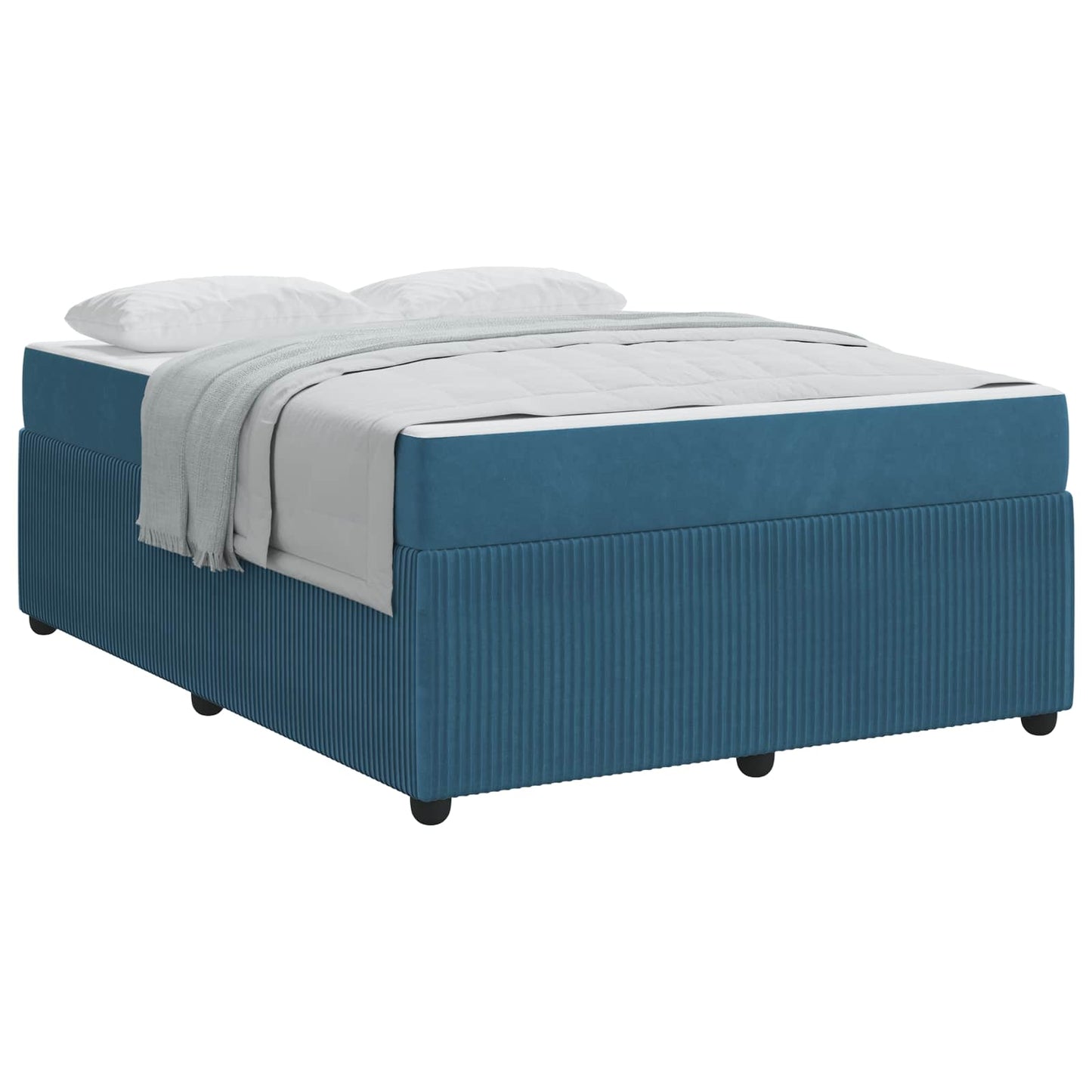 vidaXL Σκελετός Κρεβατιού με στρώμα Μπλε 160 x 200 cm ύφασμα