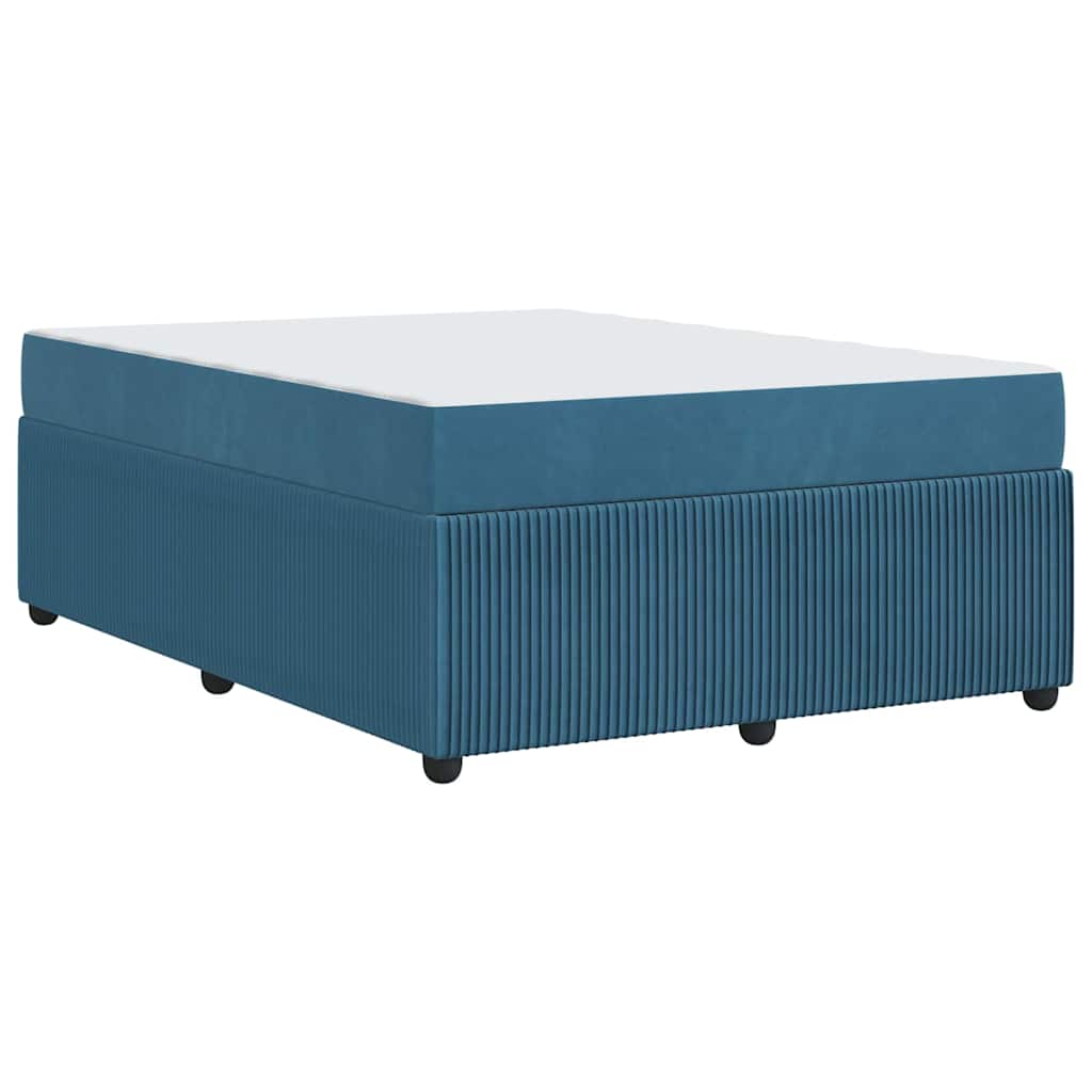 vidaXL Σκελετός Κρεβατιού με στρώμα Μπλε 160 x 200 cm ύφασμα