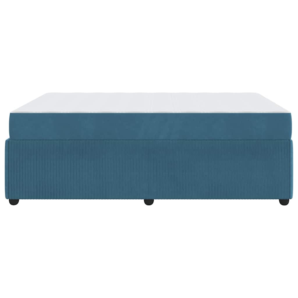 vidaXL Σκελετός Κρεβατιού με στρώμα Μπλε 160 x 200 cm ύφασμα