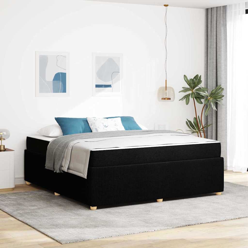 vidaXL Σκελετός Κρεβατιού με στρώμα Μαύρο 180 x 200 cm ύφασμα