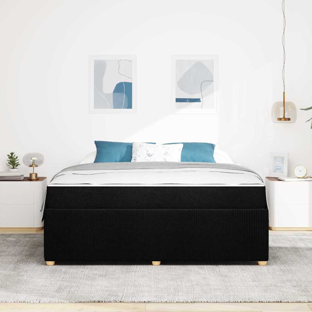 vidaXL Σκελετός Κρεβατιού με στρώμα Μαύρο 180 x 200 cm ύφασμα