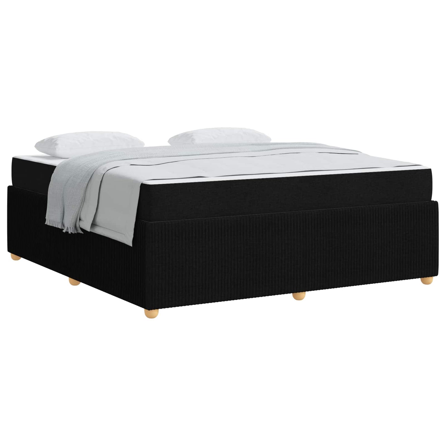 vidaXL Σκελετός Κρεβατιού με στρώμα Μαύρο 180 x 200 cm ύφασμα