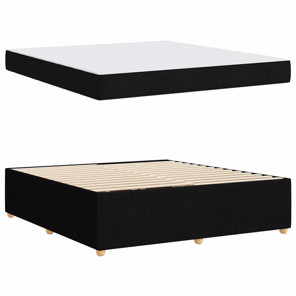 vidaXL Σκελετός Κρεβατιού με στρώμα Μαύρο 180 x 200 cm ύφασμα