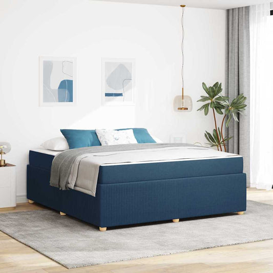 vidaXL Σκελετός Κρεβατιού με στρώμα Μπλε 180 x 200 cm ύφασμα
