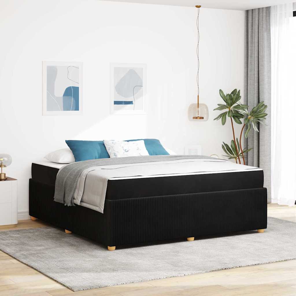 vidaXL Σκελετός Κρεβατιού με στρώμα Μαύρο 180 x 200 cm ύφασμα