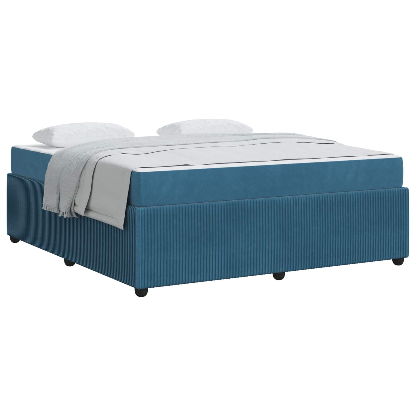 vidaXL Σκελετός Κρεβατιού με στρώμα Μπλε 180 x 200 cm ύφασμα