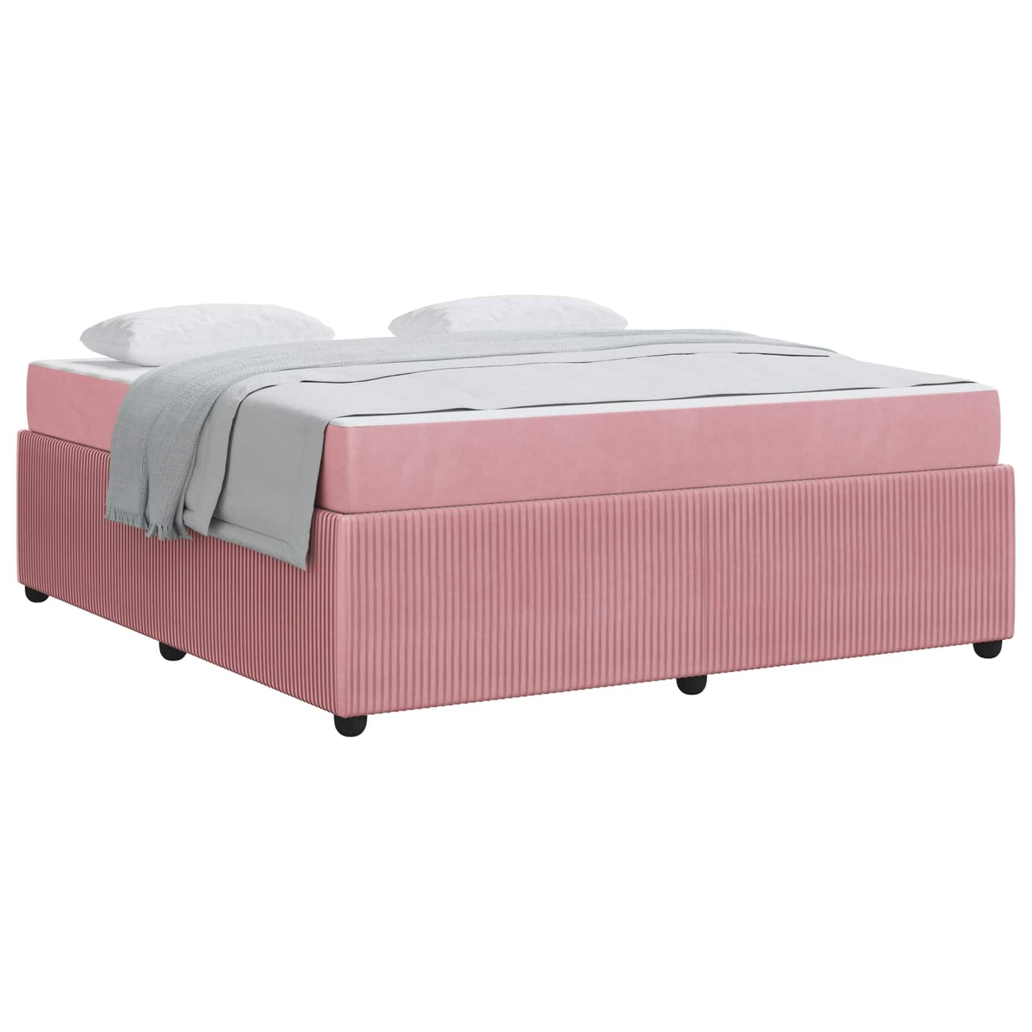 vidaXL Σκελετός Κρεβατιού με στρώμα Ροζ 180 x 200 cm ύφασμα