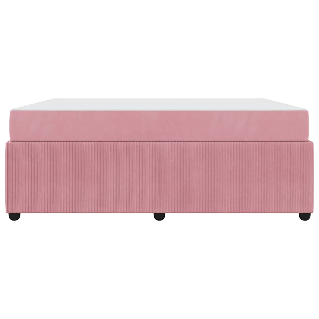vidaXL Σκελετός Κρεβατιού με στρώμα Ροζ 180 x 200 cm ύφασμα