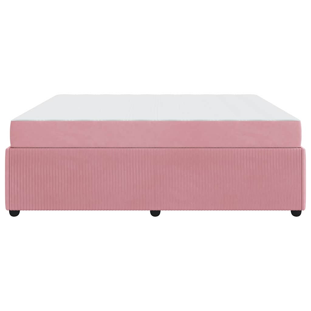 vidaXL Σκελετός Κρεβατιού με στρώμα Ροζ 180 x 200 cm ύφασμα