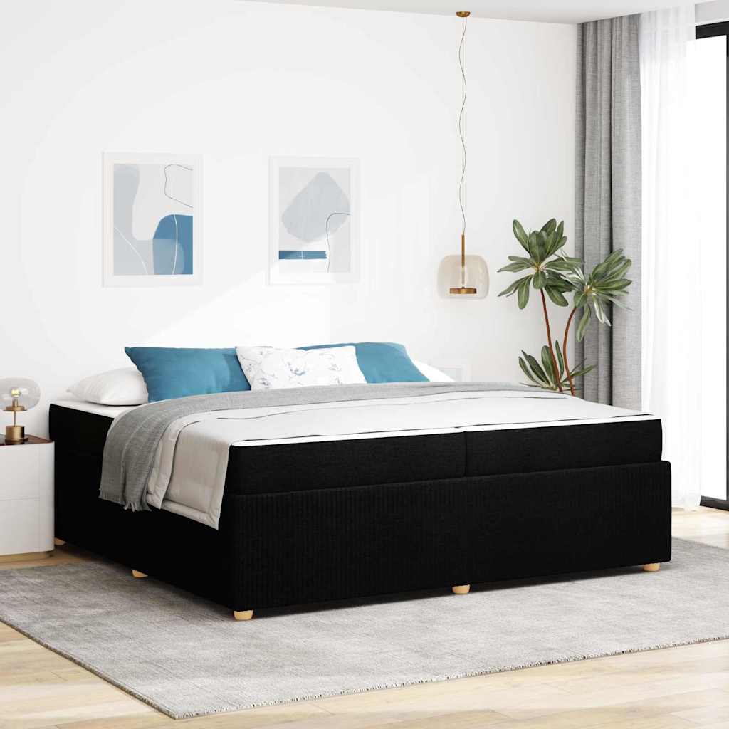 vidaXL Σκελετός Κρεβατιού με στρώμα Μαύρο 200 x 200 cm ύφασμα