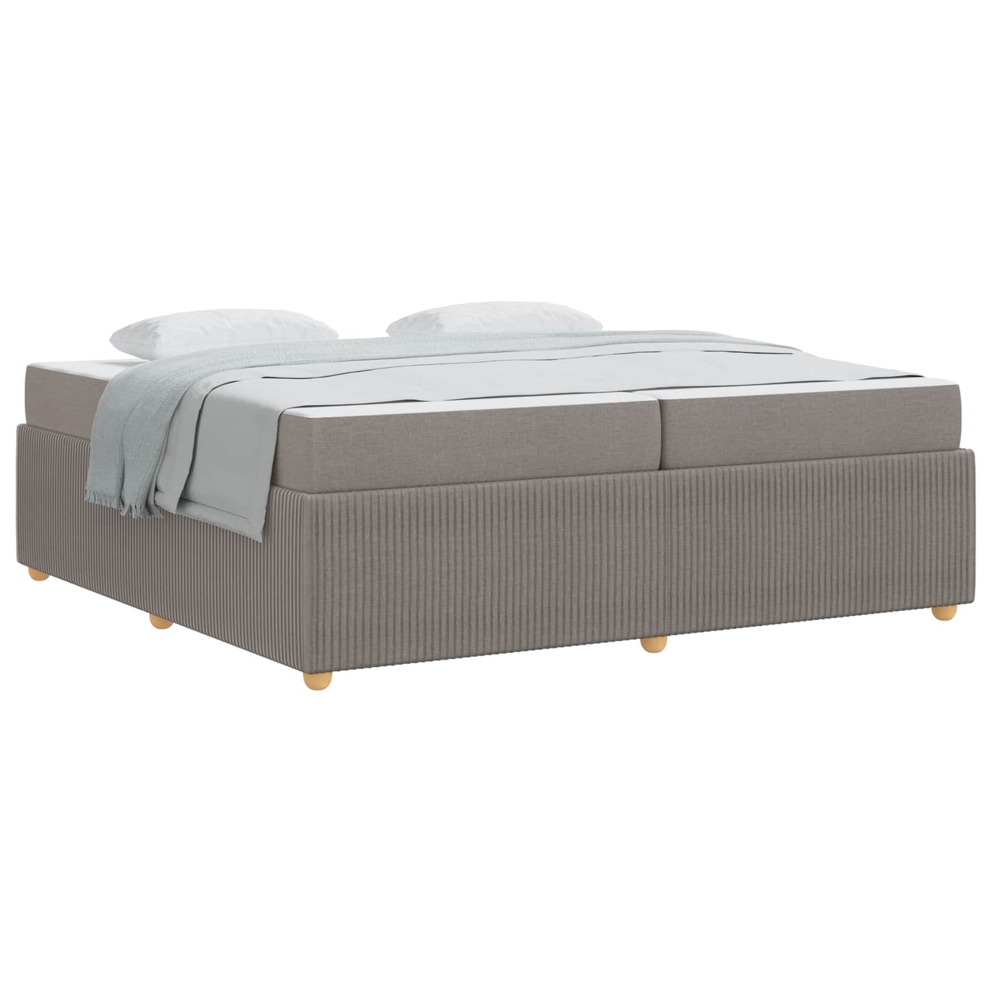 vidaXL Σκελετός Κρεβατιού με στρώμα Taupe 200 x 200 cm ύφασμα