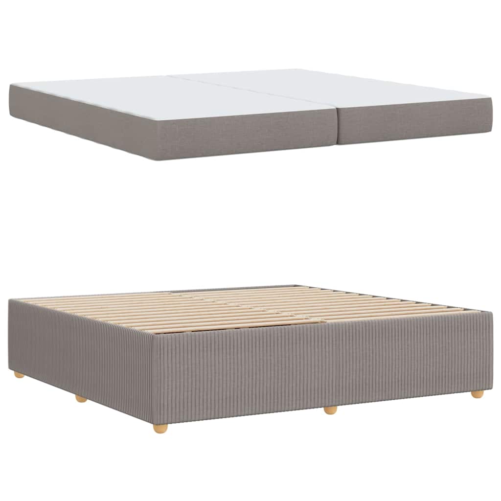 vidaXL Σκελετός Κρεβατιού με στρώμα Taupe 200 x 200 cm ύφασμα