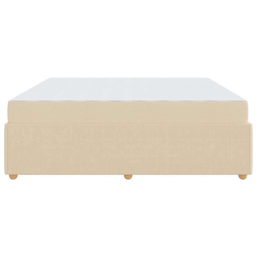 vidaXL Σκελετός Κρεβατιού με στρώμα Κρεμ 200 x 200 cm ύφασμα