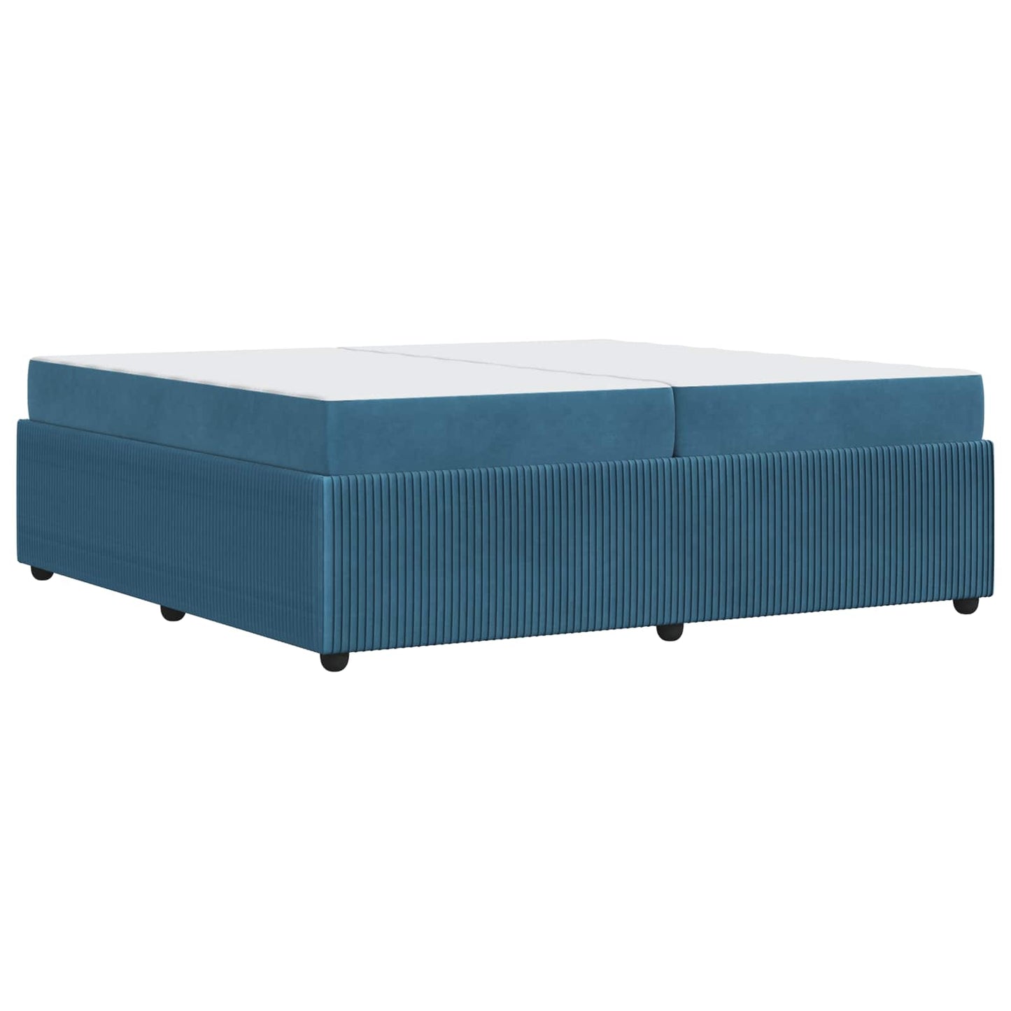 vidaXL Σκελετός Κρεβατιού με στρώμα Μπλε 200 x 200 cm ύφασμα