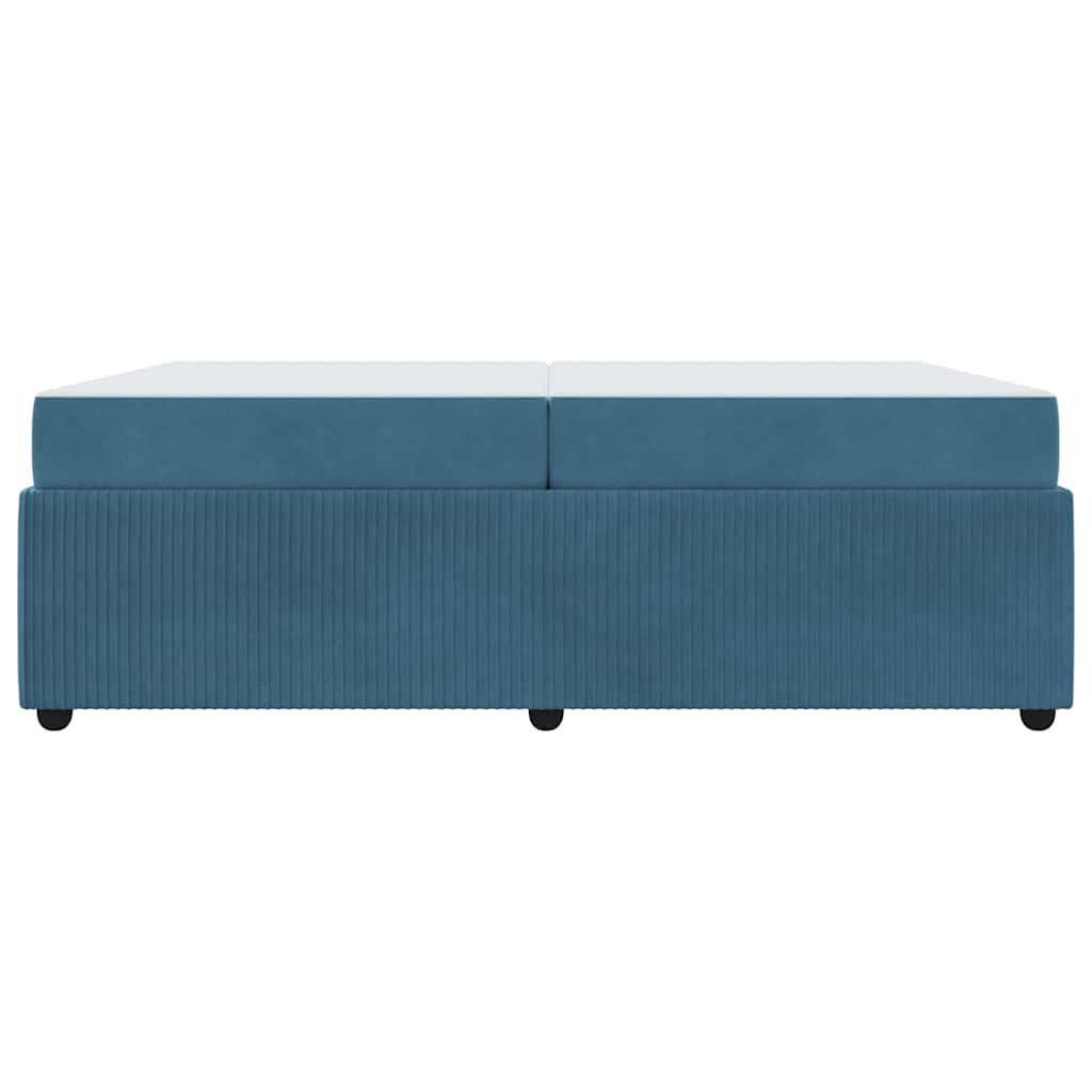 vidaXL Σκελετός Κρεβατιού με στρώμα Μπλε 200 x 200 cm ύφασμα