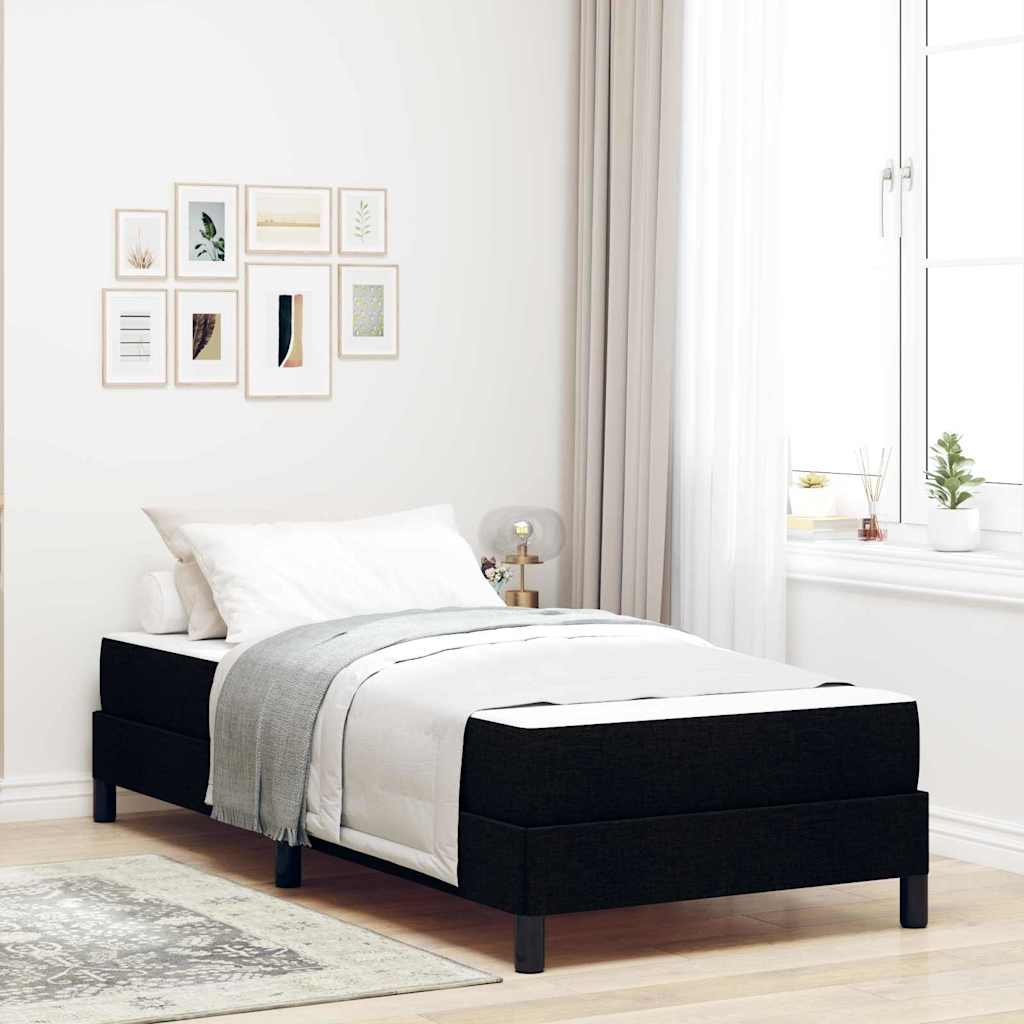 vidaXL Κρεβάτι με ελατήρια με στρώμα Μαύρο 80 x 200 cm ύφασμα