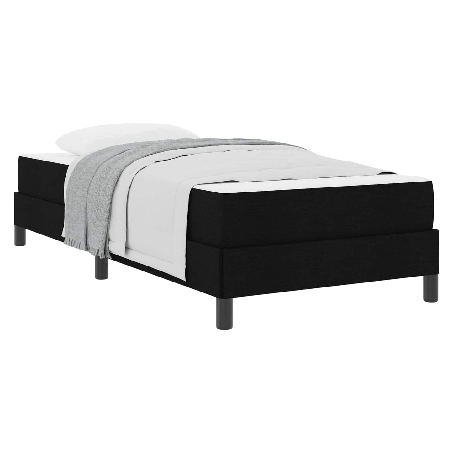 vidaXL Κρεβάτι με ελατήρια με στρώμα Μαύρο 80 x 200 cm ύφασμα