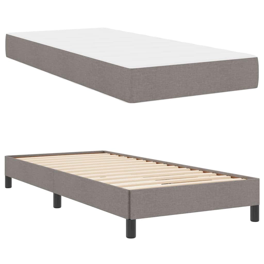 vidaXL Κρεβάτι με ελατήρια με στρώμα Taupe 80 x 200 cm ύφασμα