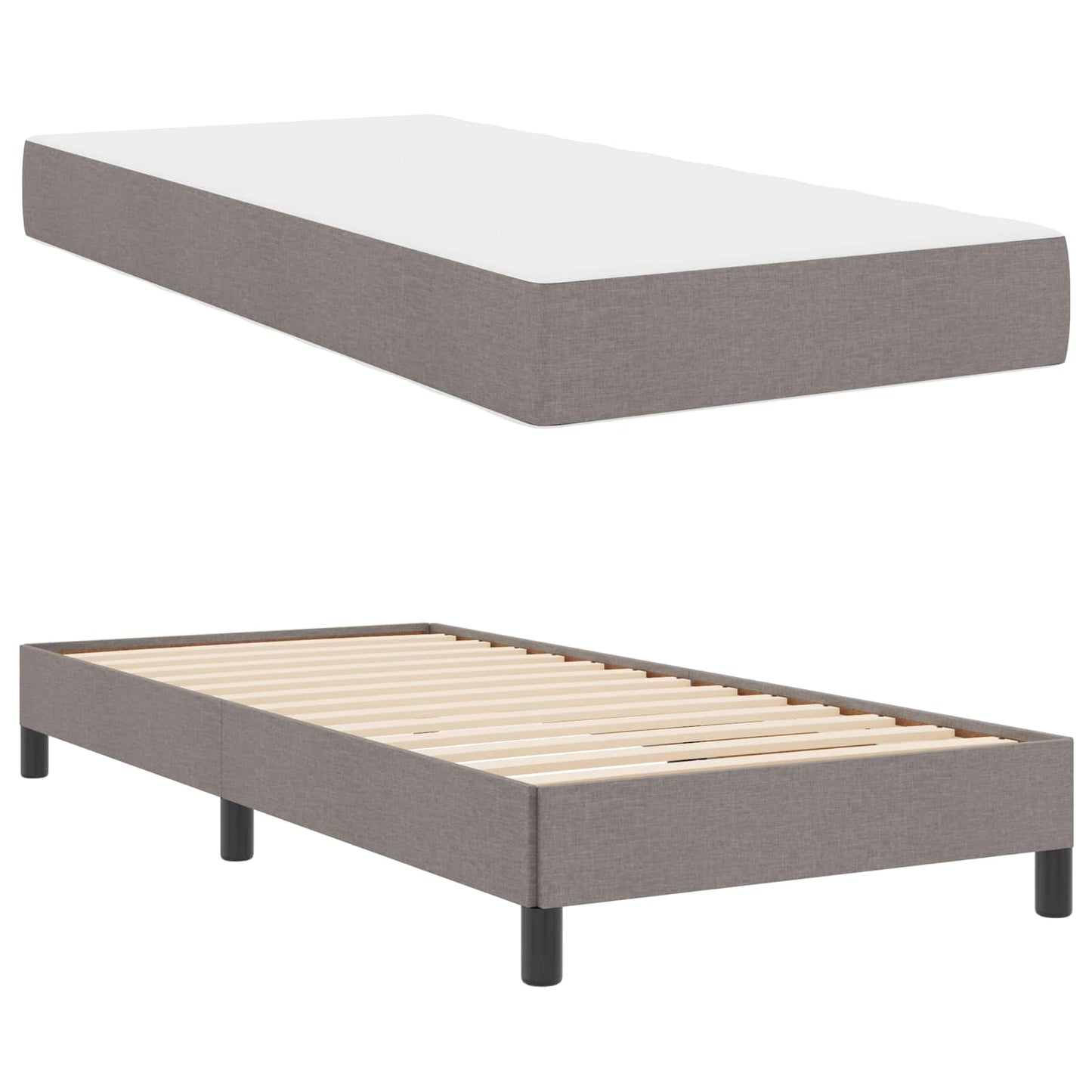 vidaXL Κρεβάτι με ελατήρια με στρώμα Taupe 80 x 200 cm ύφασμα