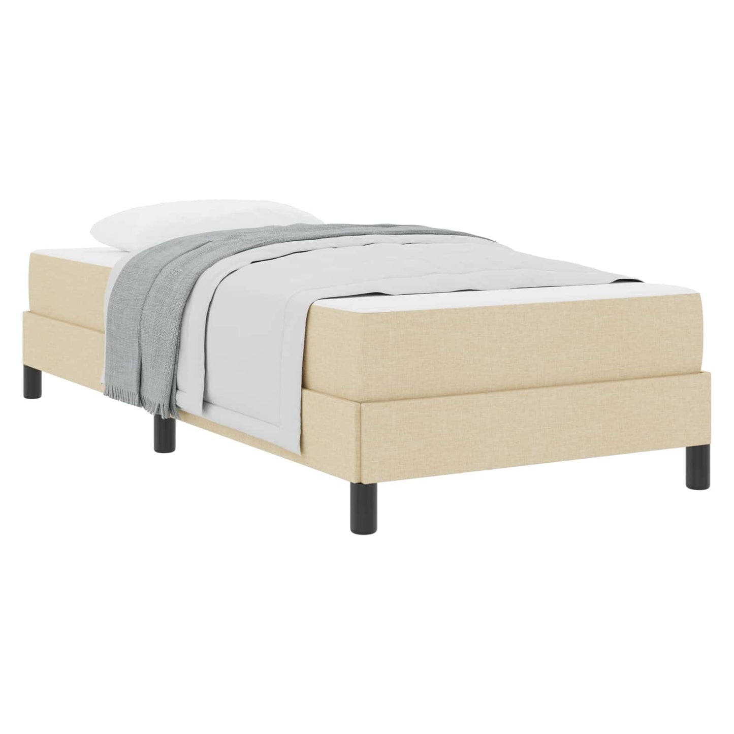 vidaXL Κρεβάτι με ελατήρια με στρώμα Κρεμ 80 x 200 cm ύφασμα