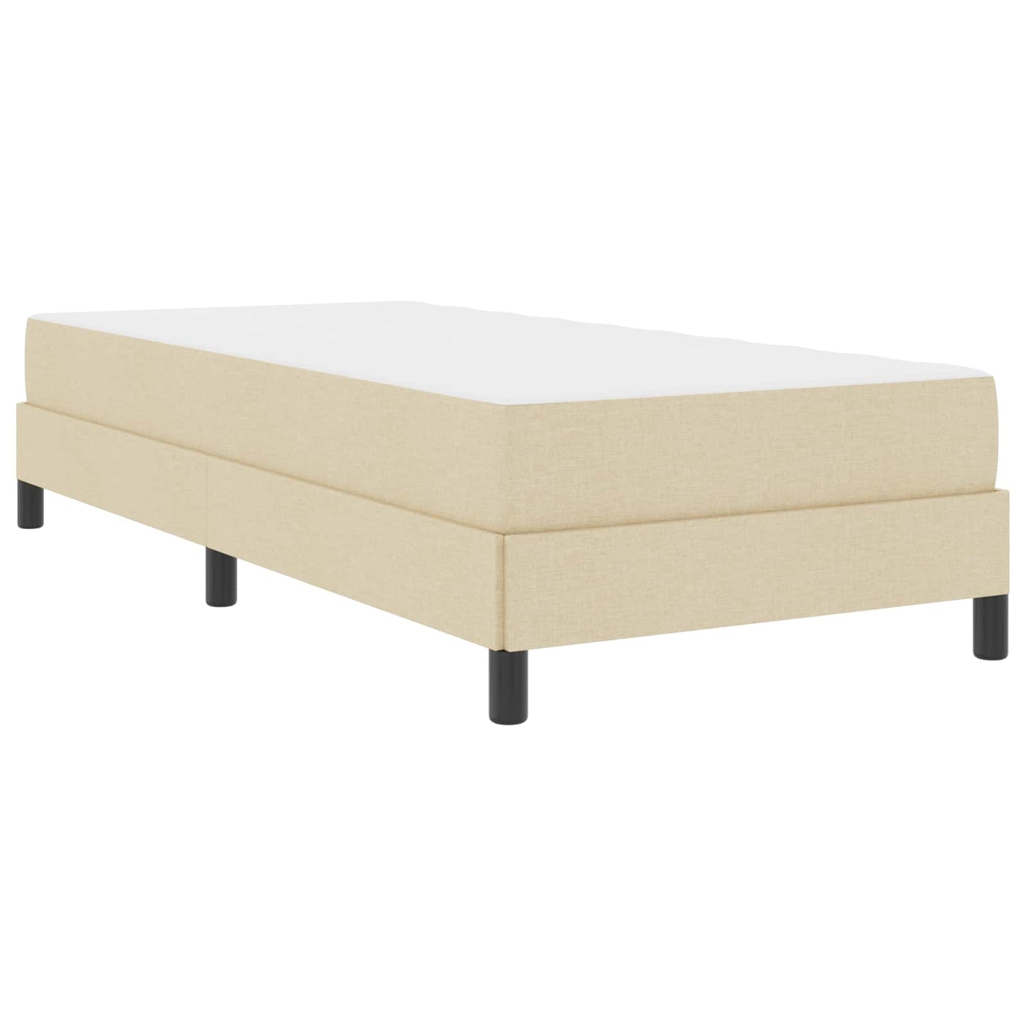 vidaXL Κρεβάτι με ελατήρια με στρώμα Κρεμ 90 x 190 cm ύφασμα