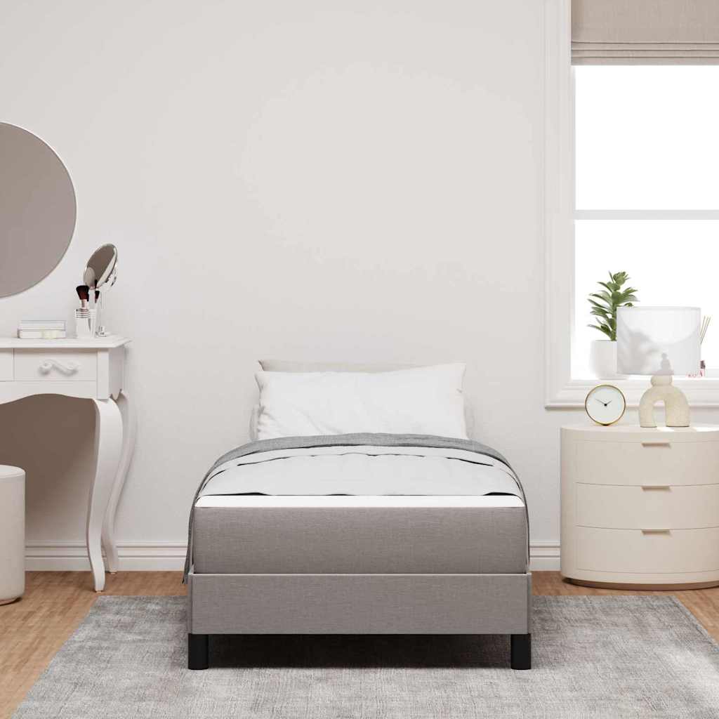 vidaXL Κρεβάτι με ελατήρια με στρώμα Taupe 90 x 200 cm ύφασμα