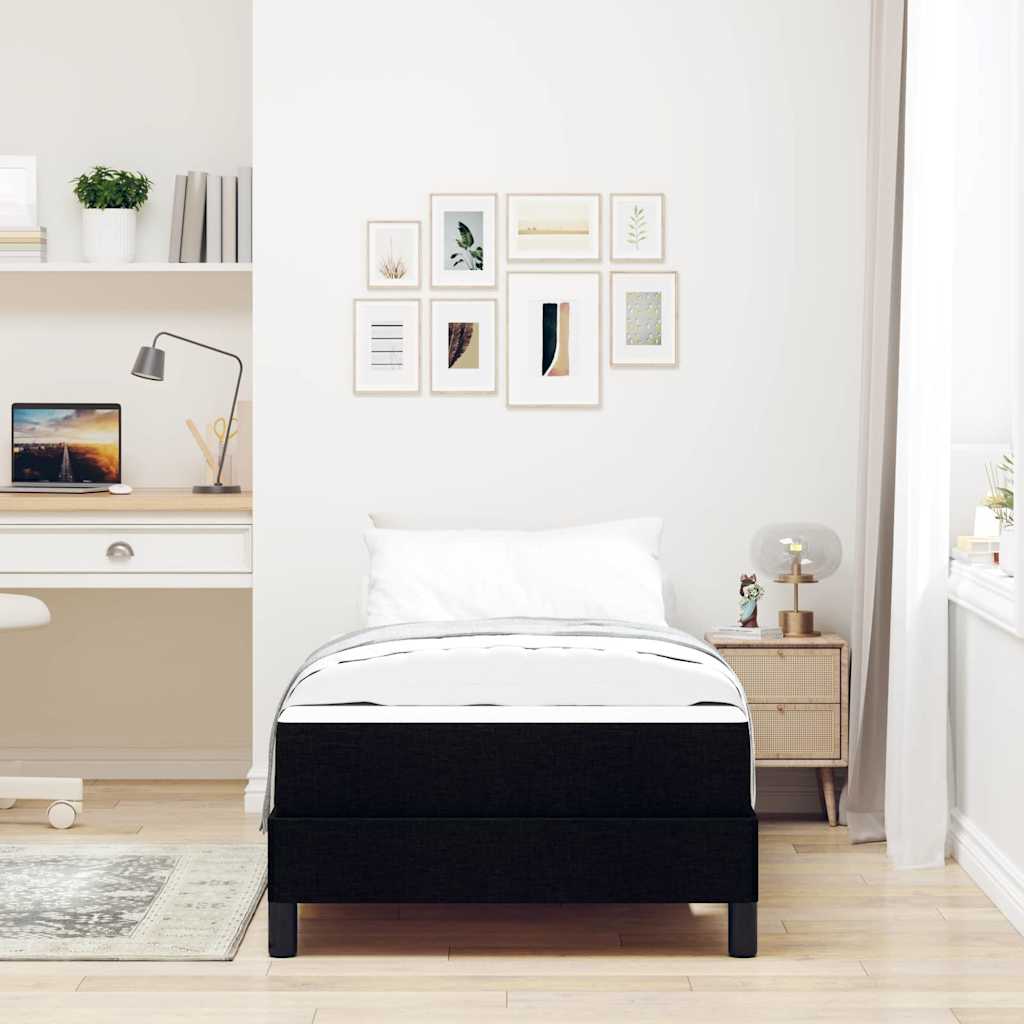 vidaXL Κρεβάτι με ελατήρια με στρώμα Μαύρο 100 x 200 cm ύφασμα