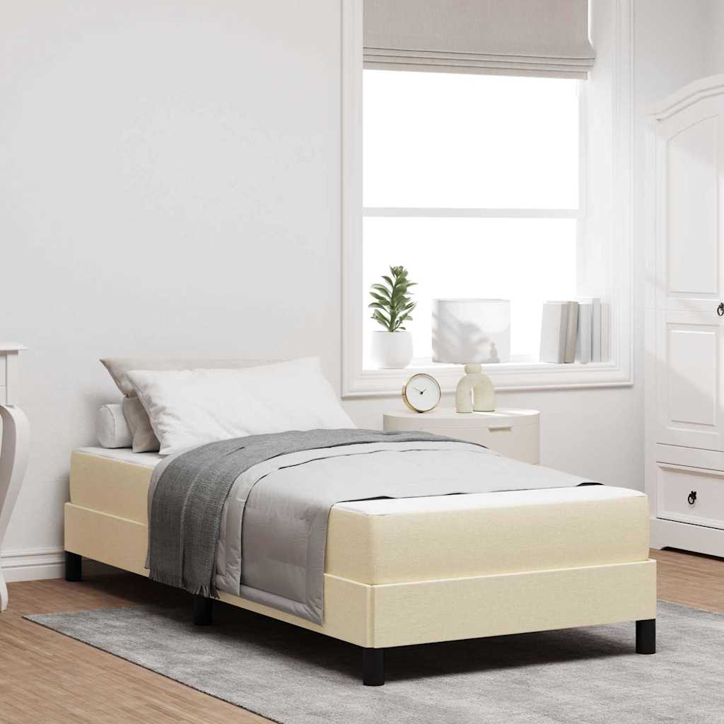 vidaXL Κρεβάτι με ελατήρια με στρώμα Κρεμ 100 x 200 cm ύφασμα
