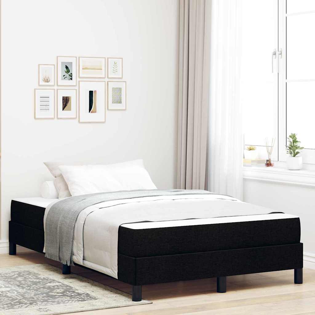 vidaXL Κρεβάτι με ελατήρια με στρώμα Μαύρο 120 x 190 cm ύφασμα