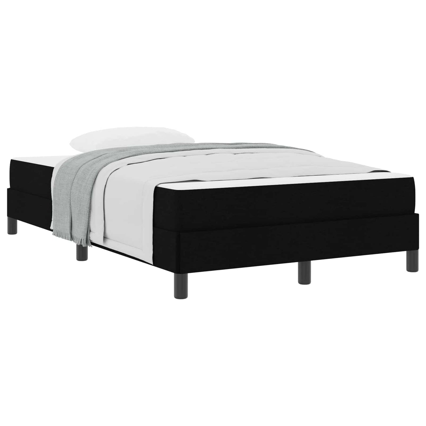 vidaXL Κρεβάτι με ελατήρια με στρώμα Μαύρο 120 x 190 cm ύφασμα