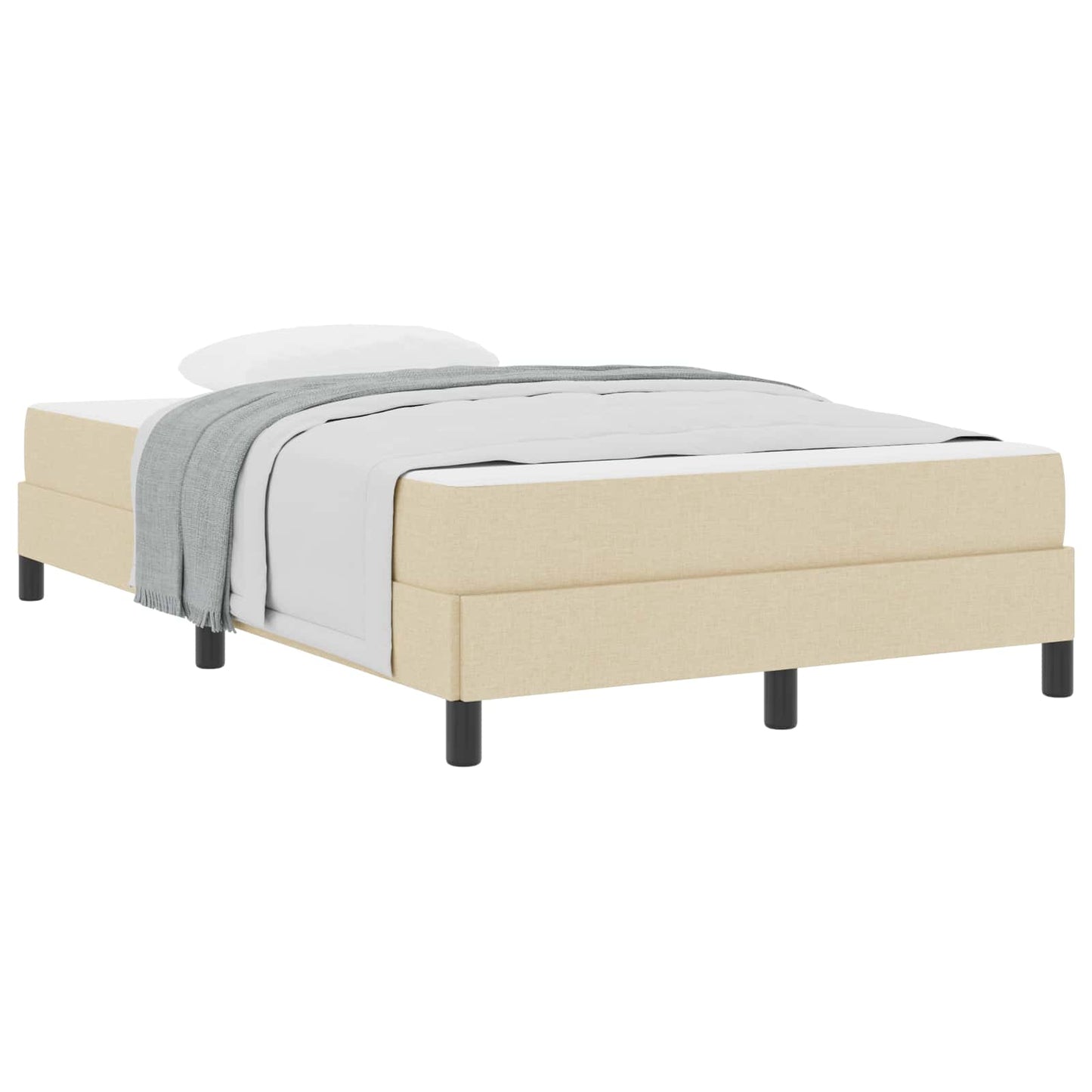 vidaXL Κρεβάτι με ελατήρια με στρώμα Κρεμ 120 x 190 cm ύφασμα