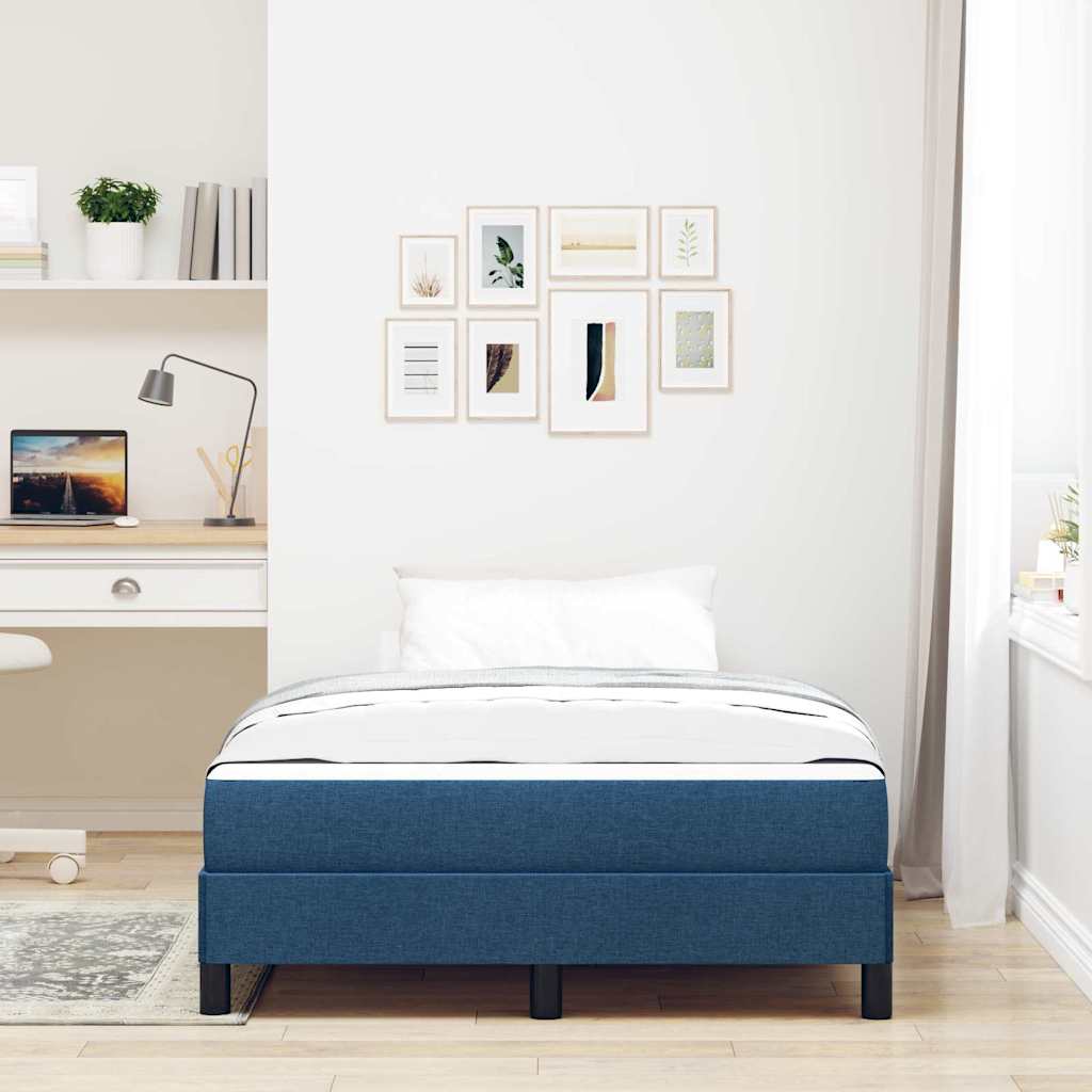 vidaXL Κρεβάτι με ελατήρια με στρώμα Μπλε 120 x 190 cm ύφασμα