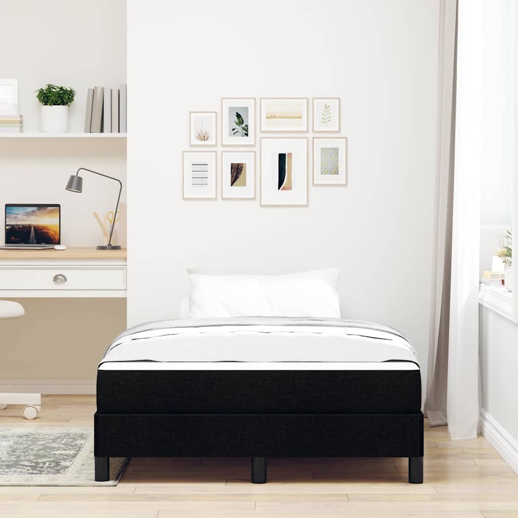 vidaXL Κρεβάτι με ελατήρια με στρώμα Μαύρο 120 x 200 cm ύφασμα