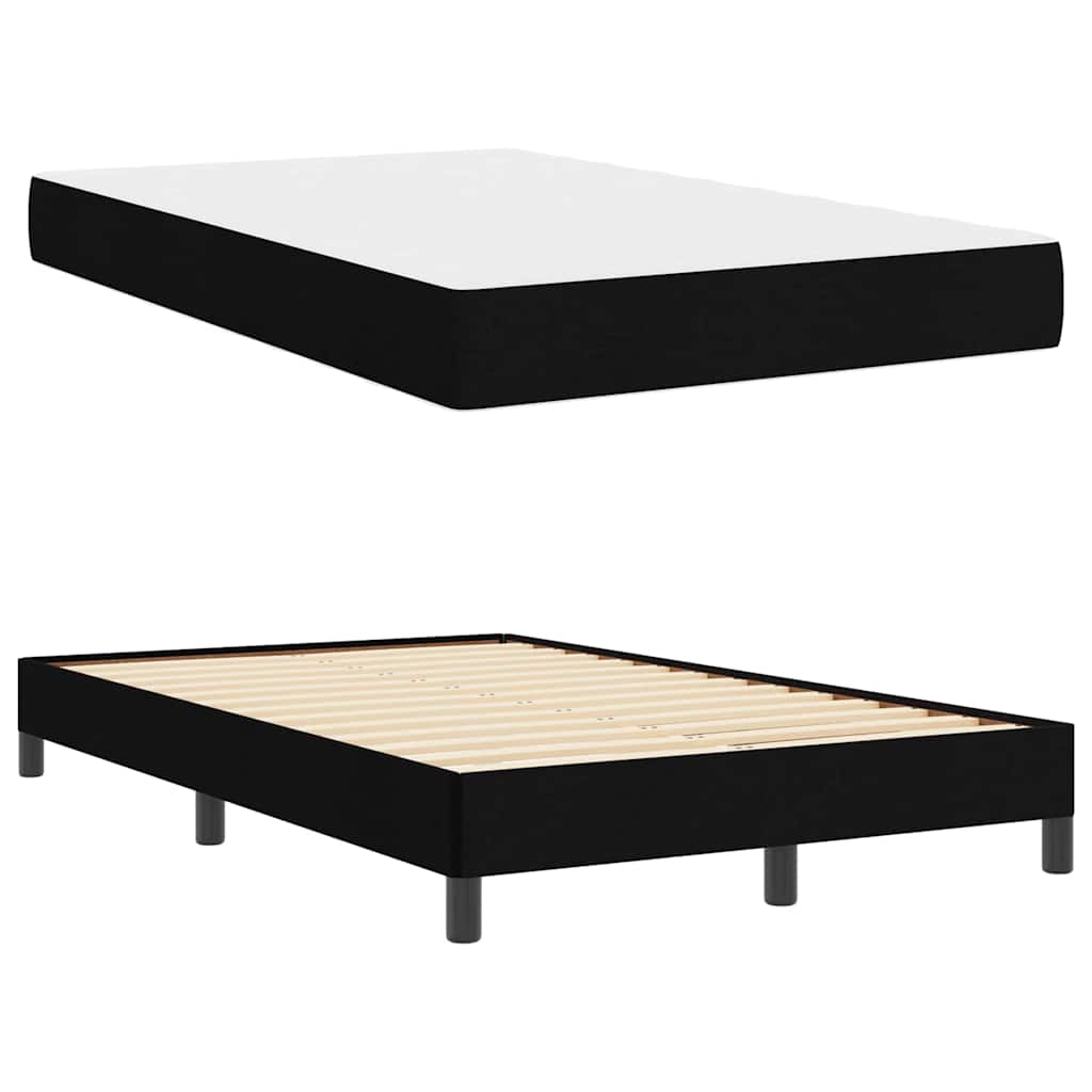 vidaXL Κρεβάτι με ελατήρια με στρώμα Μαύρο 120 x 200 cm ύφασμα