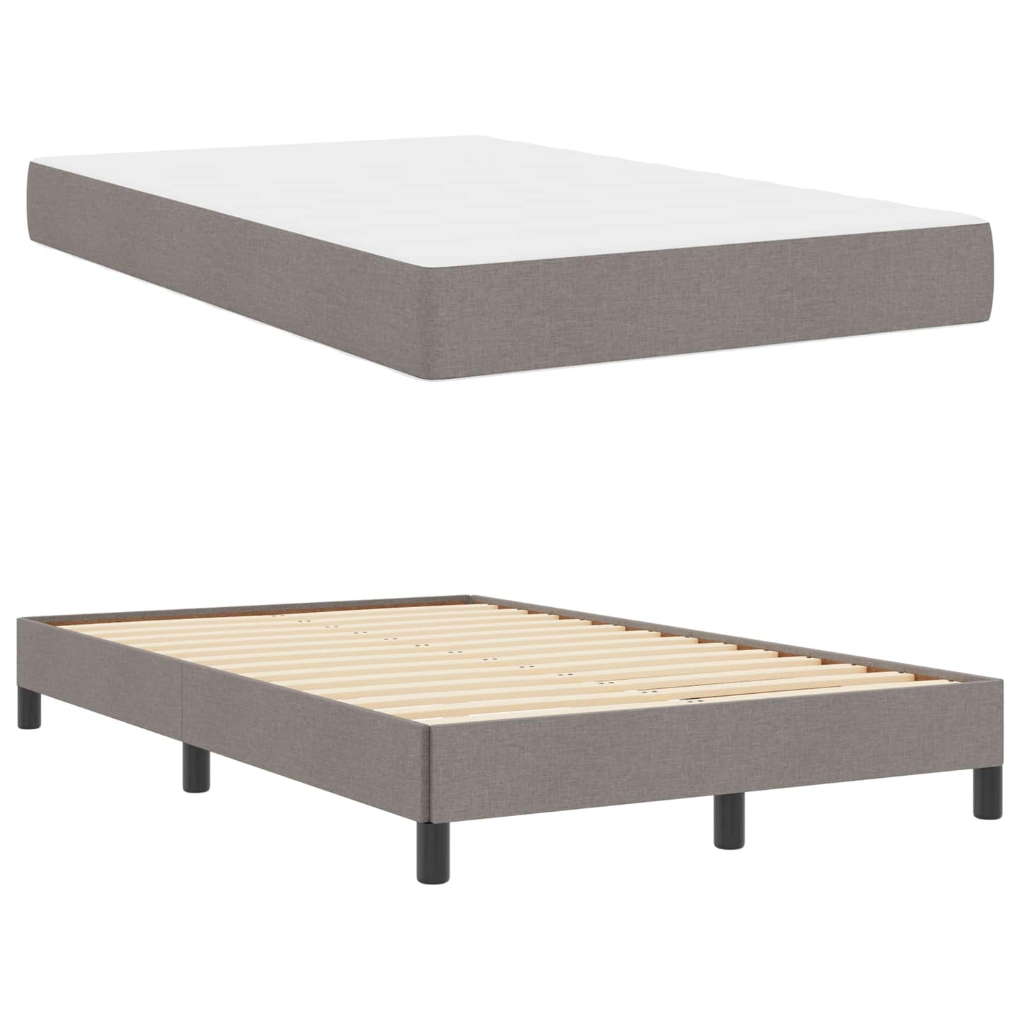 vidaXL Κρεβάτι με ελατήρια με στρώμα Taupe 120 x 200 cm ύφασμα