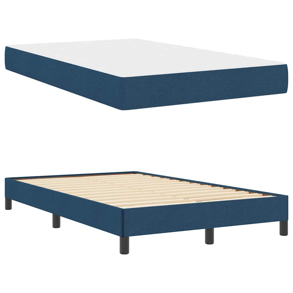 vidaXL Κρεβάτι με ελατήρια με στρώμα Μπλε 120 x 200 cm ύφασμα
